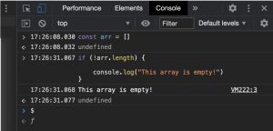 JavaScript Array is Empty or Not with .length